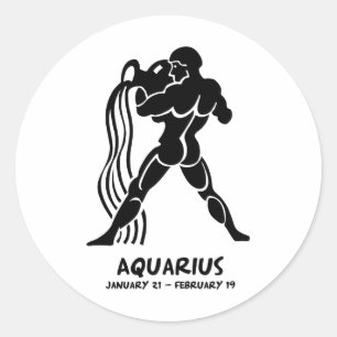 Aquarius Classic Round Sticker