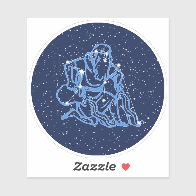 Aquarius Constellation and Zodiac Sign with Stars (Sheet)