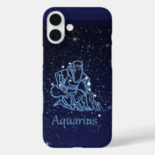 Aquarius Constellation and Zodiac Sign with Stars iPhone 16 Plus Case
