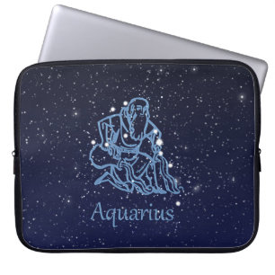 Aquarius Constellation and Zodiac Sign with Stars Laptop Sleeve