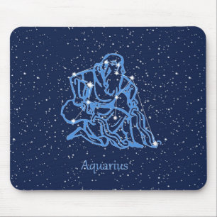Aquarius Constellation and Zodiac Sign with Stars Mouse Mat