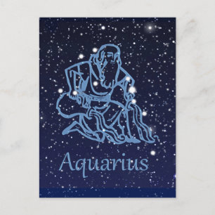 Aquarius Constellation and Zodiac Sign with Stars Postcard