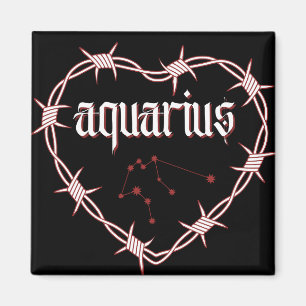 Aquarius Constellation Gothic Barbed Wire Design Magnet