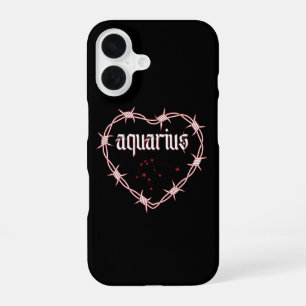 Aquarius Constellation Gothic Dark Edgy Birthday iPhone 16 Case