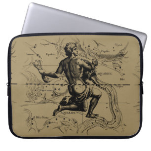 Aquarius Constellation Hevelius 1690 Engraving Laptop Sleeve