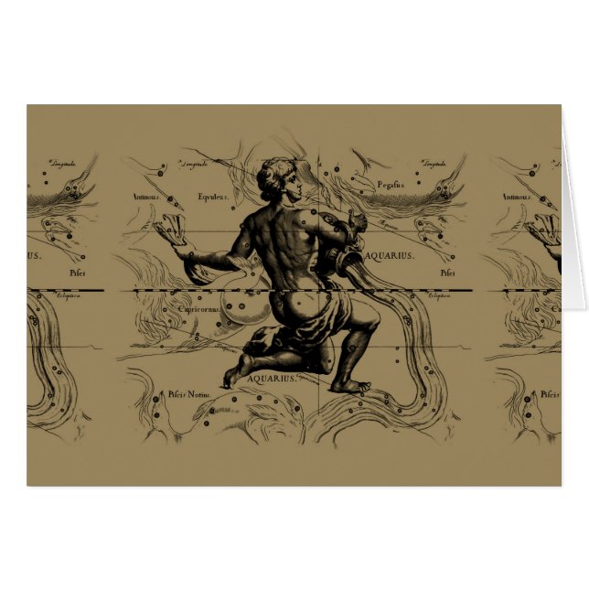 Aquarius Constellation Map by Hevelius (Front Horizontal)