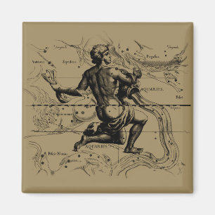 Aquarius Constellation Map by Hevelius Magnet