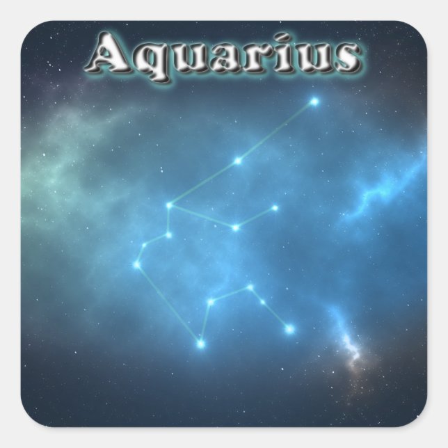 Aquarius constellation square sticker (Front)