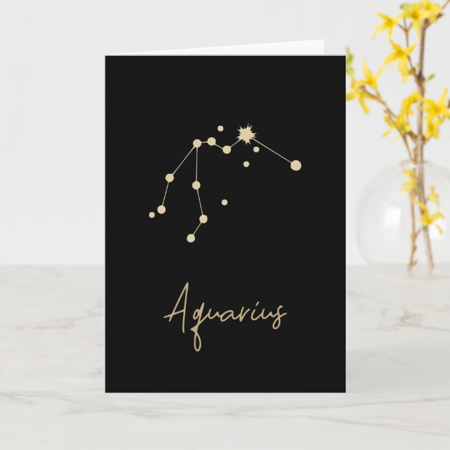 Aquarius Constellation Zodiac Card (Yellow Flower)