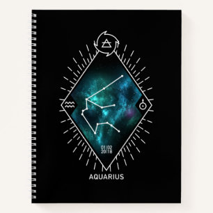 Aquarius Constellation & Zodiac Symbol Notebook