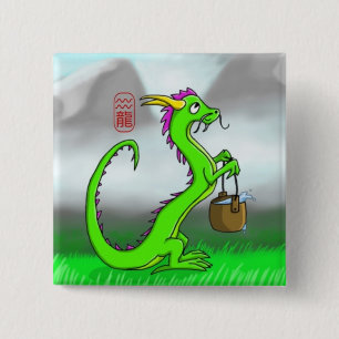 Aquarius/Dragon 15 Cm Square Badge