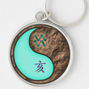 Aquarius & Earth Boar Key Ring