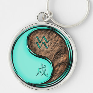 Aquarius & Earth Dog Key Ring