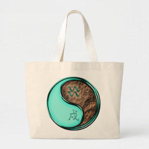 Aquarius & Earth Dog Large Tote Bag
