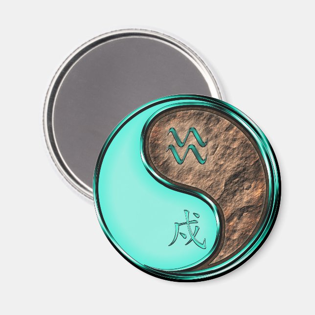 Aquarius & Earth Dog  Magnet (Front/Back)