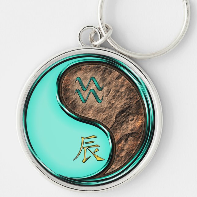 Aquarius & Earth Dragon Key Ring (Front)
