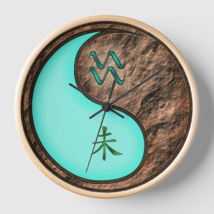 Aquarius & Earth Goat Clock