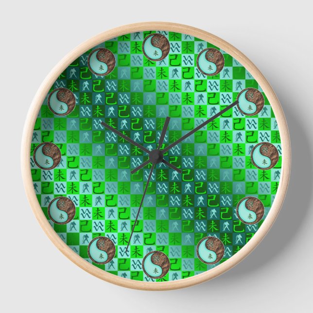 Aquarius & Earth Goat Clock (Front)