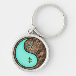 Aquarius & Earth Goat Key Ring