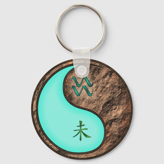 Aquarius & Earth Goat Key Ring (Front)