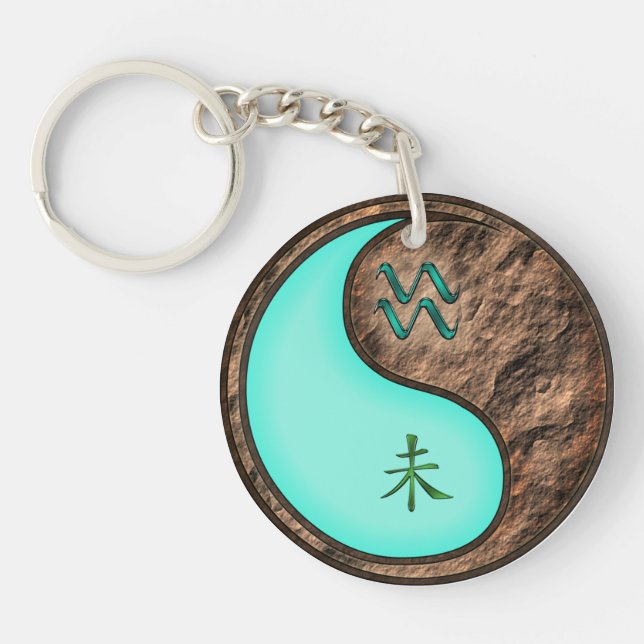 Aquarius & Earth Goat Key Ring (Front)