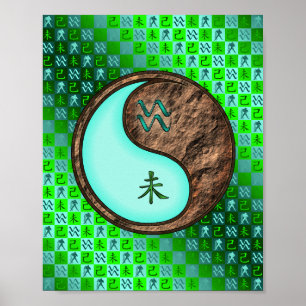 Aquarius & Earth Goat Poster