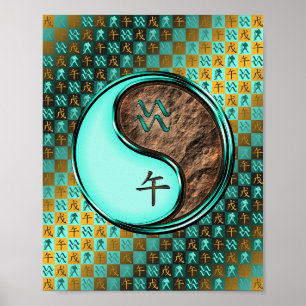 Aquarius & Earth Horse Poster