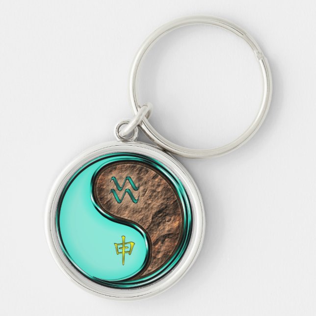 Aquarius & Earth Monkey Key Ring (Front)
