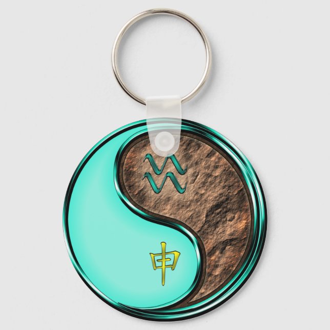 Aquarius & Earth Monkey Key Ring (Front)