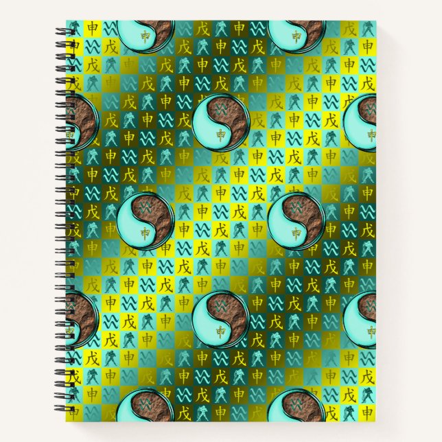 Aquarius & Earth Monkey Notebook (Front)