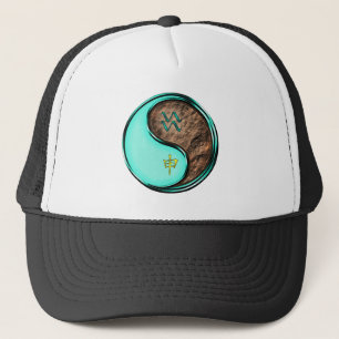 Aquarius & Earth Monkey Trucker Hat