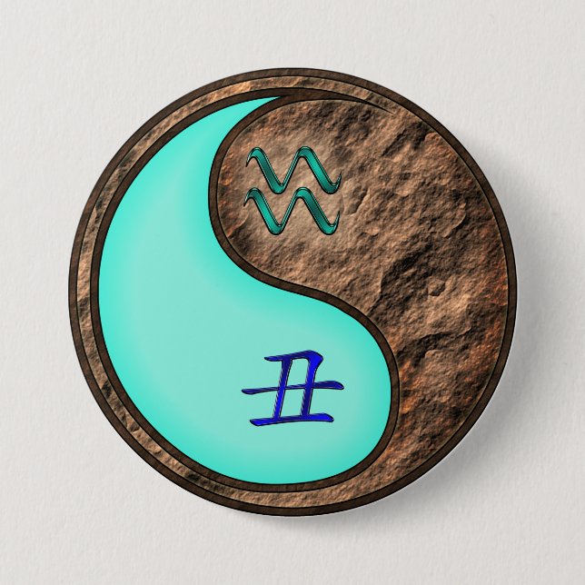 Aquarius & Earth Ox 7.5 Cm Round Badge (Front)