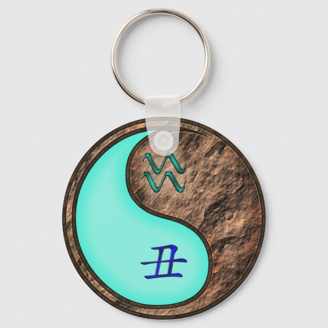 Aquarius & Earth Ox Key Ring (Front)