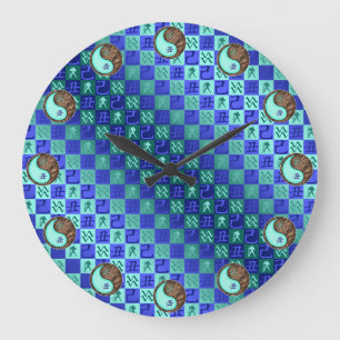 Aquarius & Earth Ox Large Clock