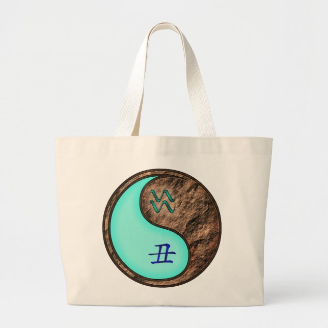 Aquarius & Earth Ox Large Tote Bag (Front)