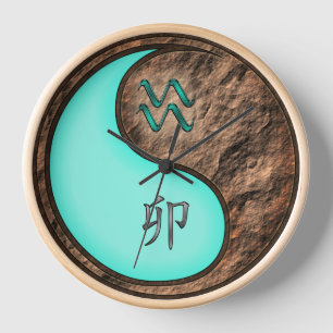 Aquarius & Earth Rabbit Clock
