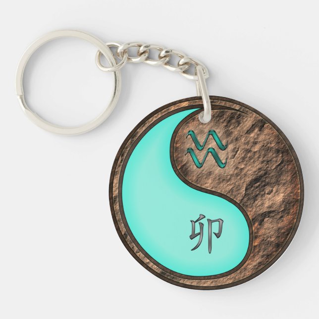 Aquarius & Earth Rabbit Key Ring (Front)