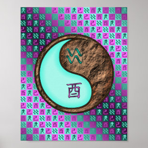 Aquarius & Earth Rooster Poster