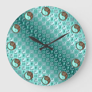 Aquarius & Earth Snake Large Clock