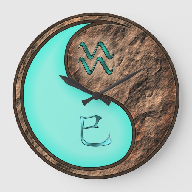 Aquarius & Earth Snake Large Clock (Front)