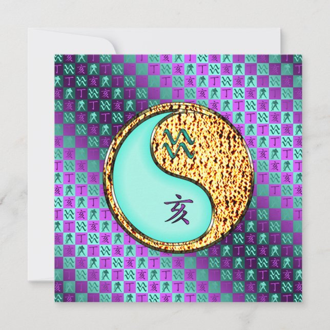 Aquarius & Fire Boar Card (Front)