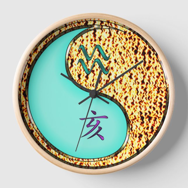 Aquarius & Fire Boar Clock (Front)