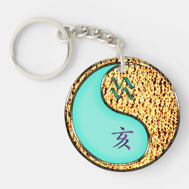 Aquarius & Fire Boar Key Ring (Front)