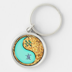 Aquarius & Fire Boar Key Ring