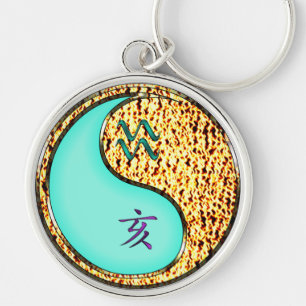 Aquarius & Fire Boar Key Ring