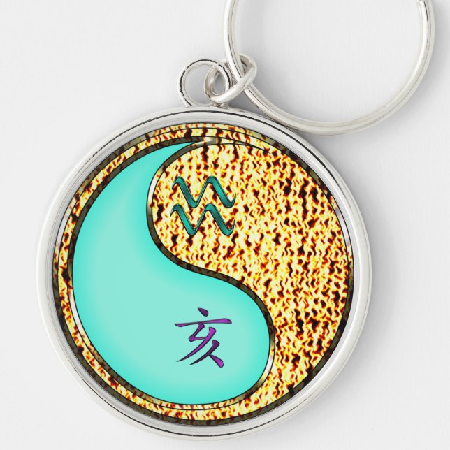 Aquarius & Fire Boar Key Ring (Front)
