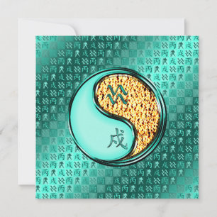 Aquarius & Fire Dog Card