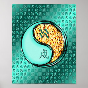 Aquarius & Fire Dog Poster