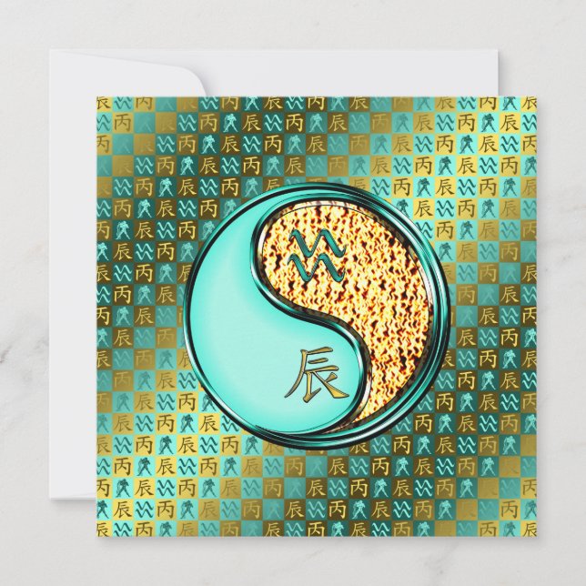 Aquarius & Fire Dragon Card (Front)