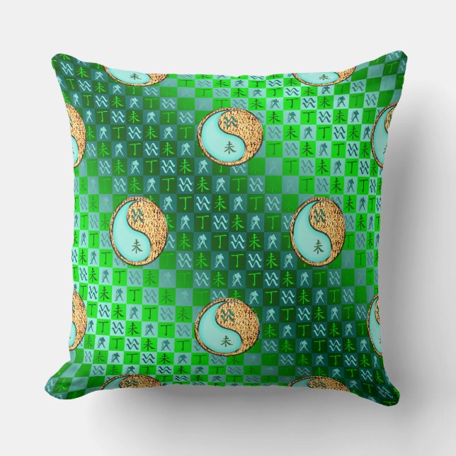 Aquarius & Fire Goat Cushion (Front)